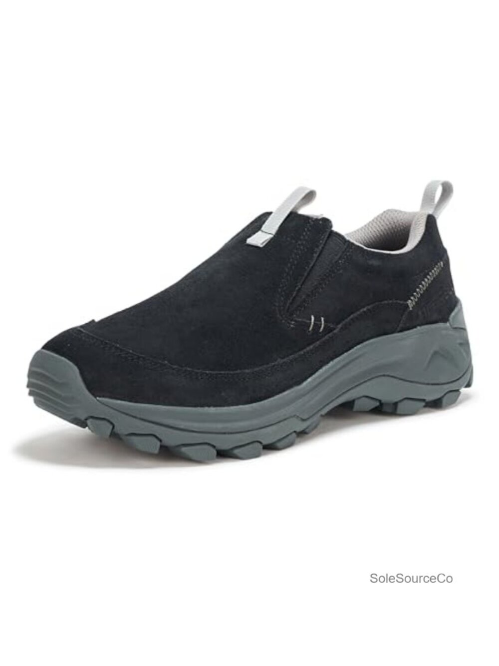 Suede Leather Moc Slip-On Loafers with Stretch Gore